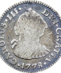 1778 Mo FF Spain Mexico Half Real Carlos III Coin Silver