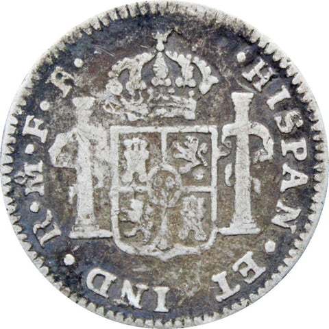 1778 Mo FF Spain Mexico Half Real Carlos III Coin Silver