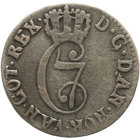 1781 2 Skilling Dansk Norway Coin King Christian VII