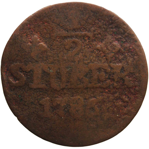 1786 PR 1/2 Stüber Coin Carl Theodor Germany Duchy of Jülich - Berg (German states)