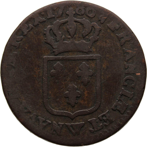 1786 W 1 Sol France Coin Louis XVI Lille Mint