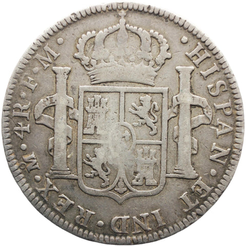 1790 4 Reales Mexico Spain Carlos IV Coin Silver