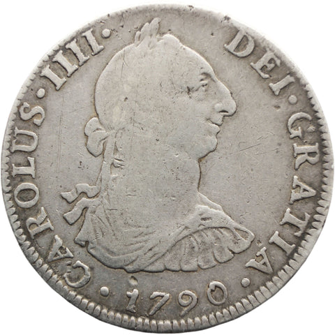 1790 4 Reales Mexico Spain Carlos IV Coin Silver
