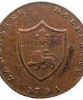 1791 Half Penny Token UK John of Gaunt Lancashire Lancaster