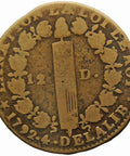 1792 B France 12 Deniers Louis XVI Coin Orleans Mint