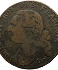 1792 D France 12 Deniers Louis XVI Coin Lyon Mint