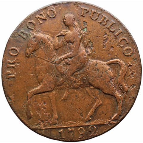 1792 Half Penny Token Warwickshire Coventry Lady Godiva United Kingdom