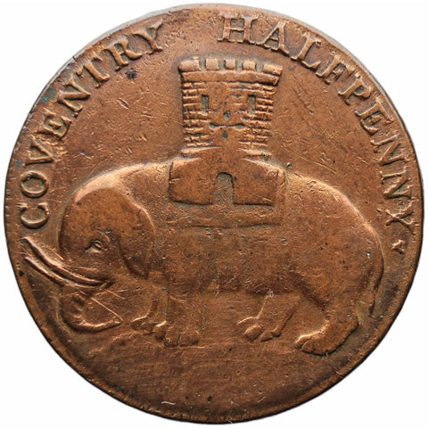 1792 Half Penny Token Warwickshire Coventry Lady Godiva United Kingdom