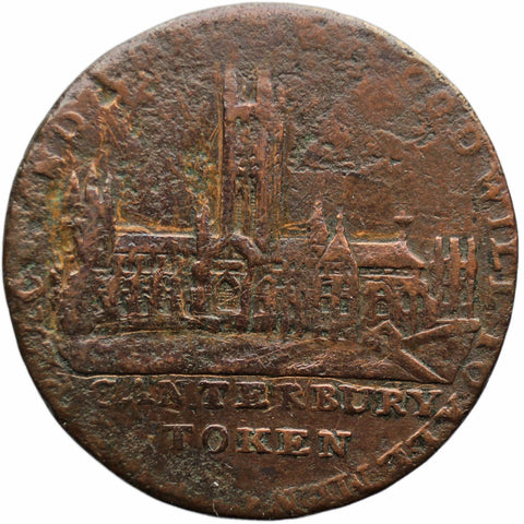 1794 Half Penny Token Kent Canterbury Cathedral J. Mathews