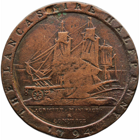 1794 Half Penny Token Lancashire Lancaster D. Eccleston