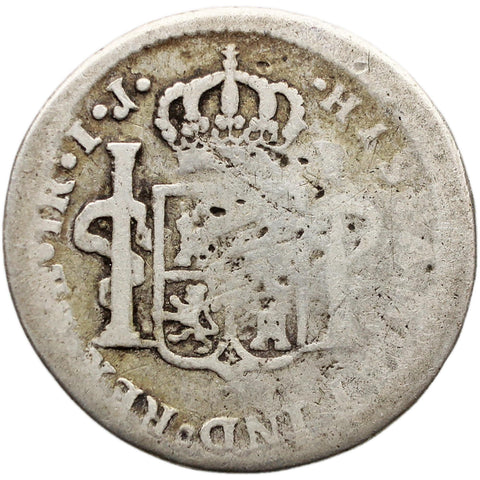 1794 IJ 1 Real Peru Coin Charles IV Silver Spain Colonial Coinage