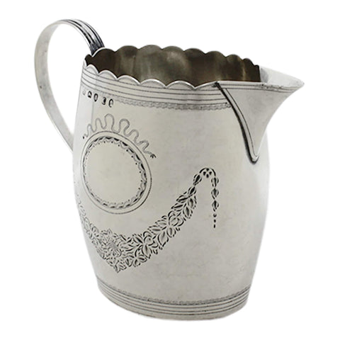 1798 Antique George III Era Sterling Silver Cream Jug Silversmiths Thomas Hobbs London Hallmarks