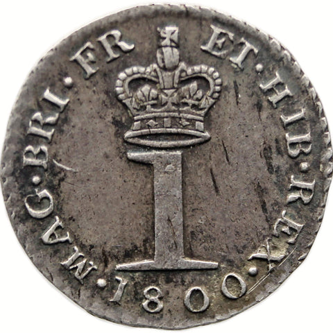 1800 One Penny George III Coin Maundy UK Silver