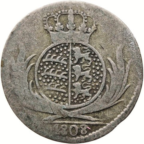 1808 6 Kreuzer Kingdom of Württemberg Germany State Coin