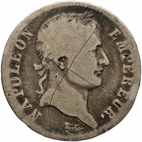 1808 A 1 Francs France Silver Coin Napoleon Bonaparte Paris Mint