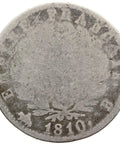 1810 B 1 Francs France Silver Coin Napoleon Bonaparte Rouen