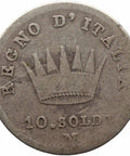 1811 10 Soldi Napoleon I Coin Kingdom of Italy Silver