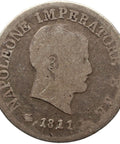 1811 10 Soldi Napoleon I Coin Kingdom of Italy Silver