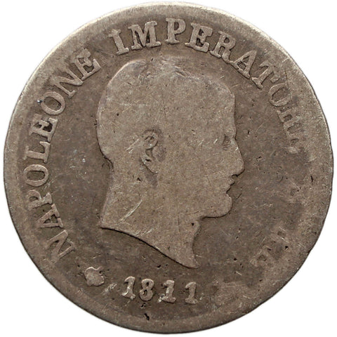 1811 10 Soldi Napoleon I Coin Kingdom of Italy Silver