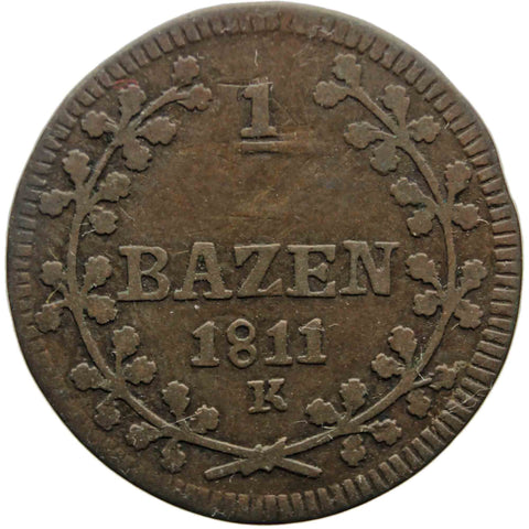 1811 One Batzen Switzerland Coin Swiss Canton Saint Gallen