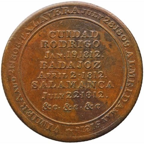 1812 Half Penny Canada Token Wellington Peninsular Salamanca