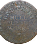 1812 One Penny Token United Kingdom Hull Lead Works I.K. Picard