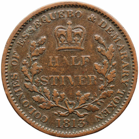 1813 Half Stiver Demerara and Essequibo Coin George III