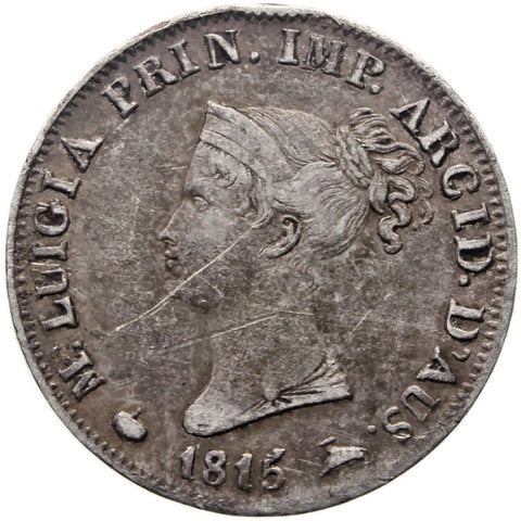 1815 5 Soldi Duchy of Parma Italy Coin Marie Louise Silver