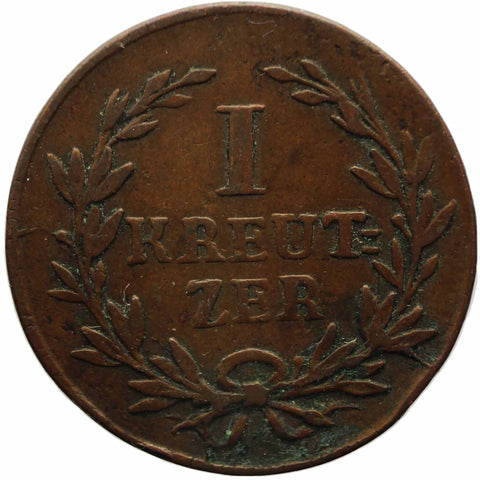 1816 1 Kreuzer Grand - duchy of Baden (German states) Coin Karl Ludwig Friedrich