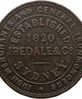 1820 1 Penny Australia Token Iredale & Co Sydney New South Wales