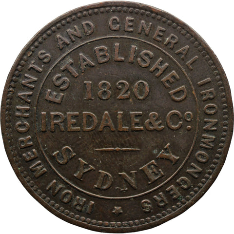 1820 1 Penny Australia Token Iredale & Co Sydney New South Wales