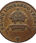 1822 1 Centesimo Lombardy Venetia Italy Coin Franz I Venice Mint