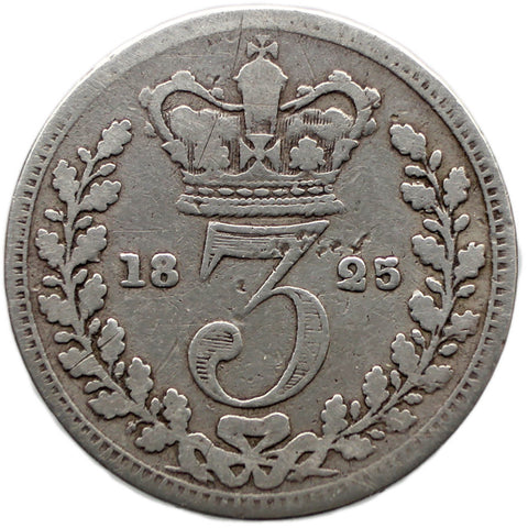 1825 3 Pence George IV Coin UK Silver Maundy Issues
