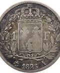 1825 A 1 Franc France Coin Charles X Silver Paris Mint