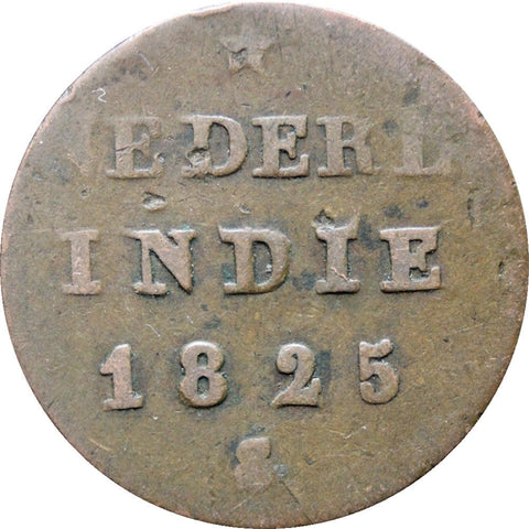 1825 Half Stuiver Netherlands East Indies Willem I Coin Sumatra
