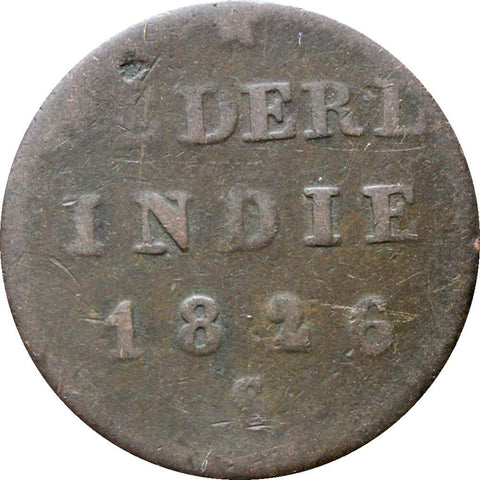 1826 Half Stuiver Netherlands East Indies Willem I Coin Sumatra