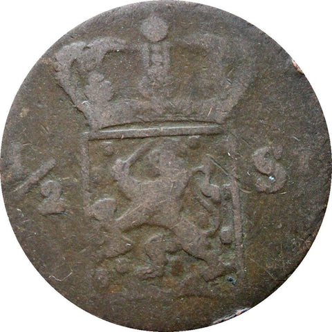 1826 Half Stuiver Netherlands East Indies Willem I Coin Sumatra