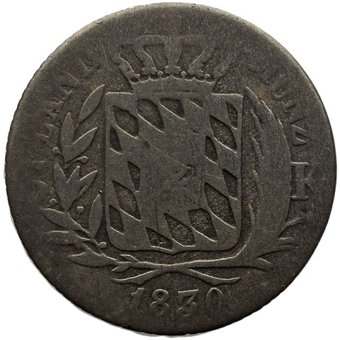1830 3 Kreuzer Bavaria Germany Coin Ludwig I