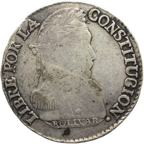 1830 JL 4 Soles Bolivia Silver Coin Simon Bolivar