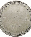 1834 1 Thaler Hessen - Kassel Germany Coin Wilhelm II & Friedrich Wilhelm Silver