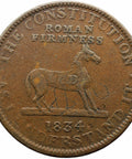 1834 Token USA A Plain System Void of Pomp Hard Times