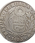 1835 4 Reales Peru Coin Silver Cuzco Mint
