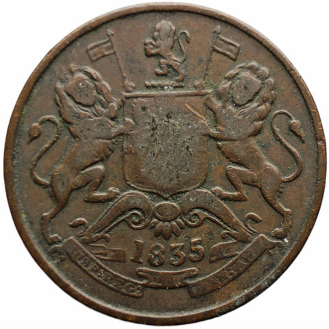 1835 Half Anna British East India Company Coin Madras Mint