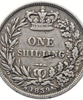 1839 Shilling Victoria Coin Silver UK