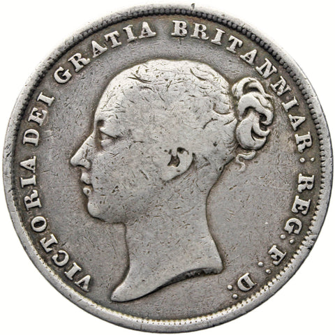 1839 Shilling Victoria Coin Silver UK
