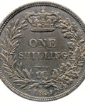 1839 Shilling Victoria Coin Silver UK