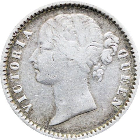 1840 British India Victoria silver quarter 1/4 Rupee Coin Plain 4 in date