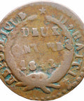 1842 Haiti 2 Centimes Coin