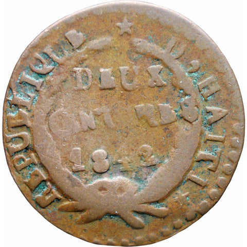1842 Haiti 2 Centimes Coin