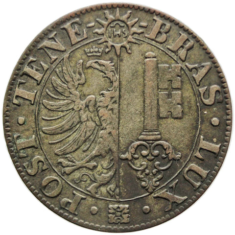 1844 25 Centimes Geneva Swiss cantons Switzerland Coin